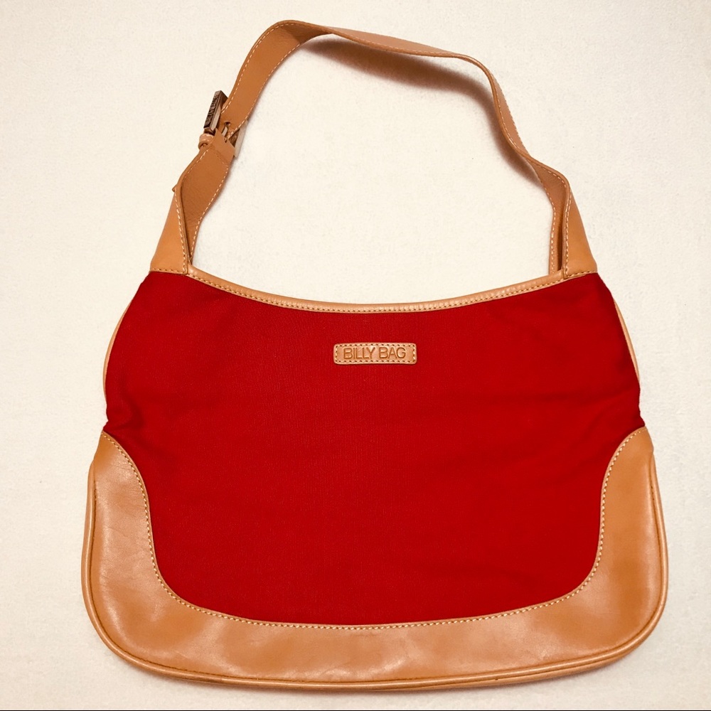 BILLY BAG - Red & Tan Hobo Bag